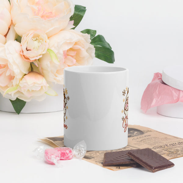 Believe White glossy mug