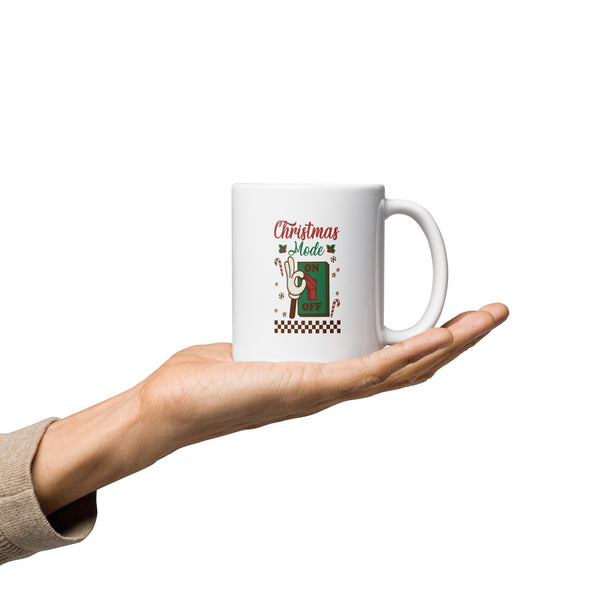 Christmas Mode White glossy mug