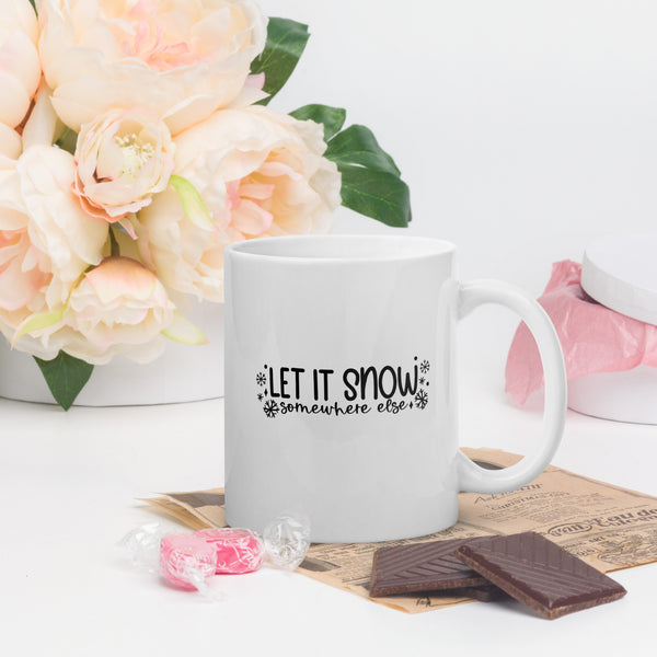 Let it Snow White glossy mug