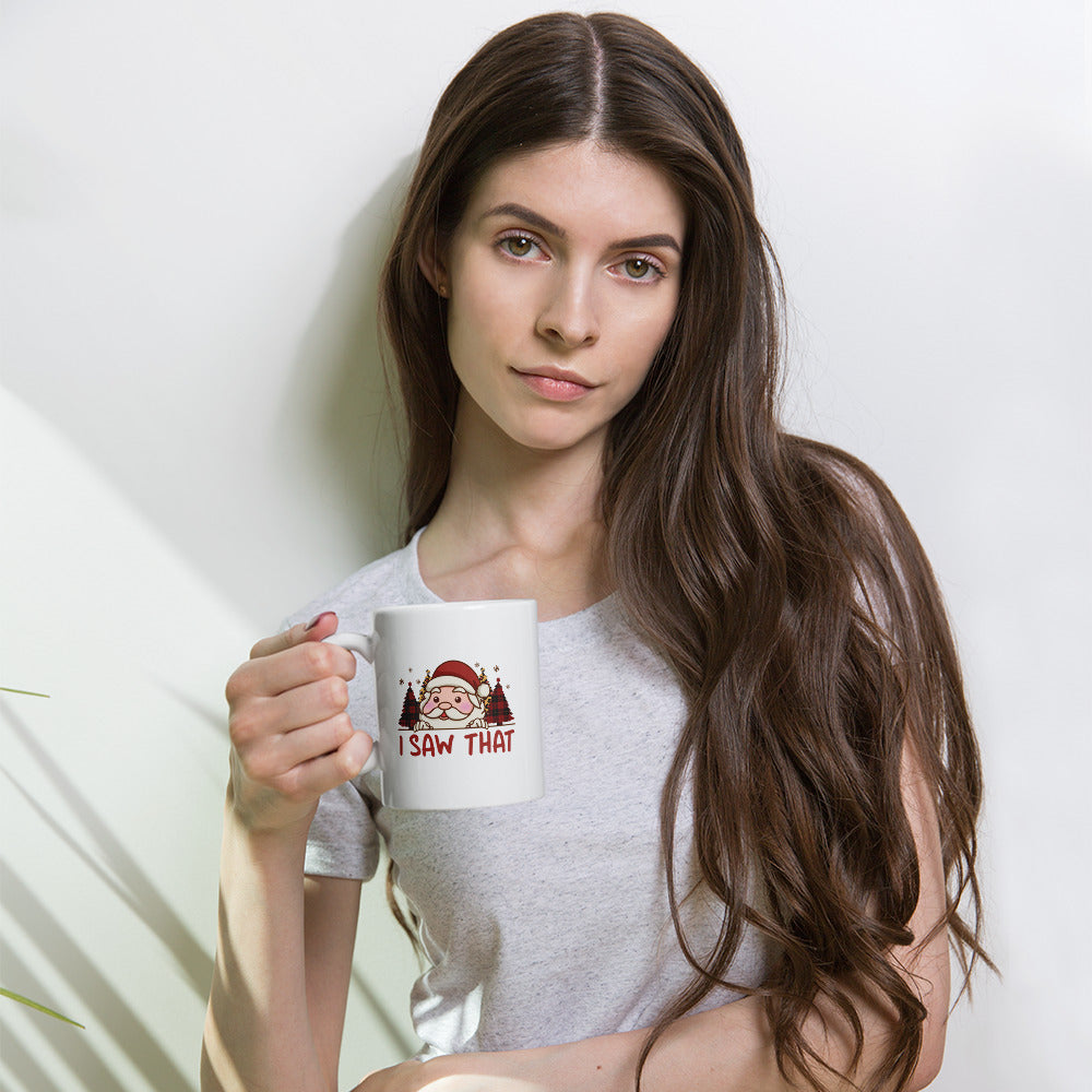 I Saw That White glossy mug