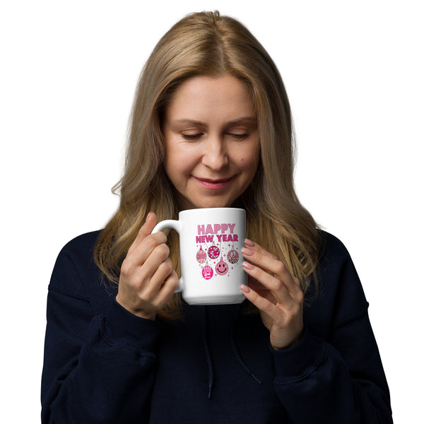 Happy New Year 2024 White glossy mug