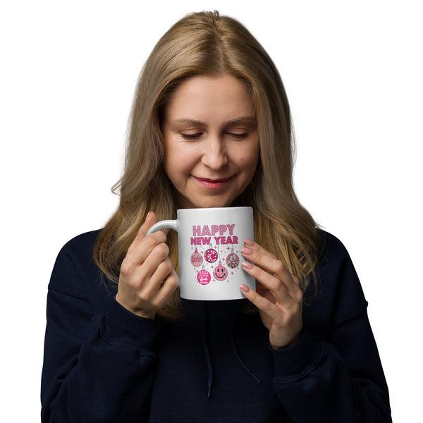 Happy New Year 2024 White glossy mug
