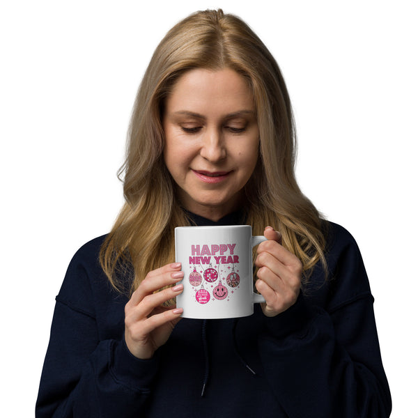 Happy New Year 2024 White glossy mug