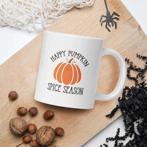 Happy Pumpkin Spice Season White glossy mug