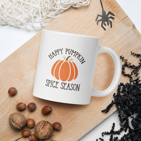 Happy Pumpkin Spice Season White glossy mug