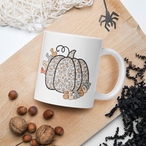 Fall Season White glossy mug