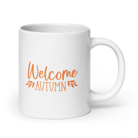 Welcome Autumn White glossy mug