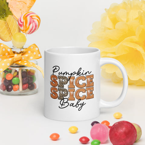 Pumpkin Spice Baby White glossy mug
