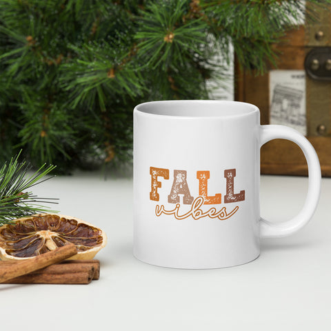 Fall Vibes White glossy mug