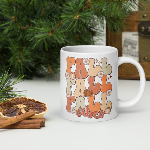 Fall Fall Vibes White glossy mug