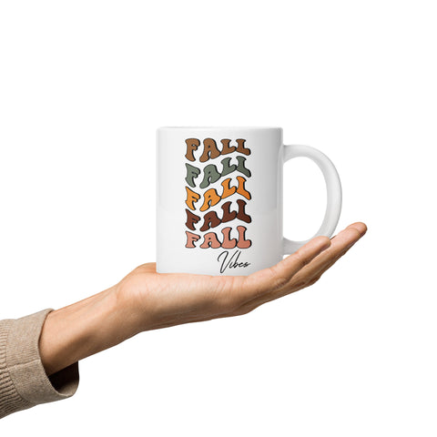 Fall Vibes White glossy mug