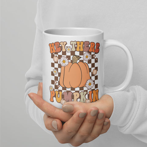 Hey there Pumpkin White glossy mug