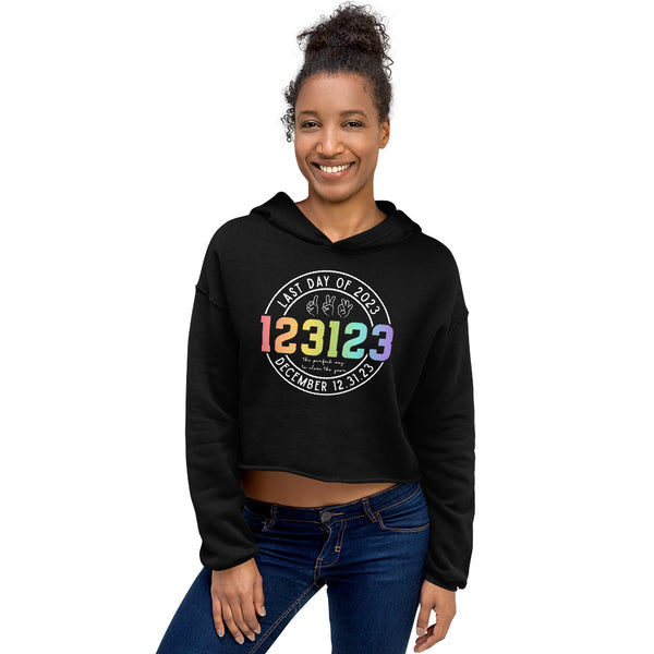 123123 Last Day of 2023 Crop Hoodie