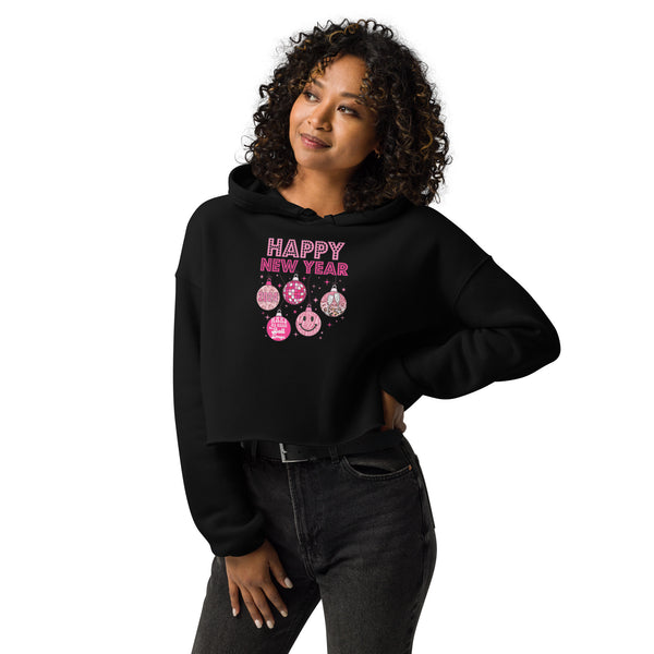 Happy New Year 2024 Crop Hoodie