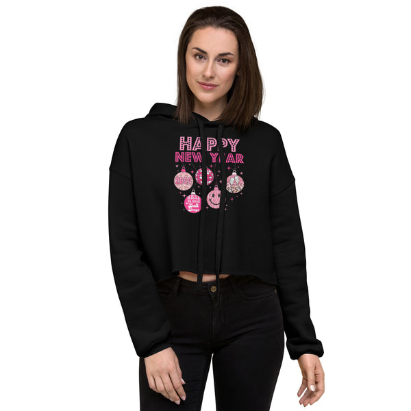 Happy New Year 2024 Crop Hoodie