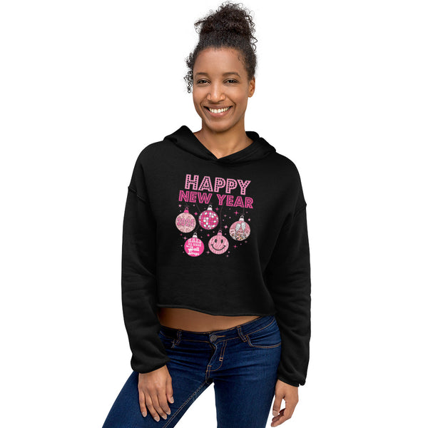 Happy New Year 2024 Crop Hoodie