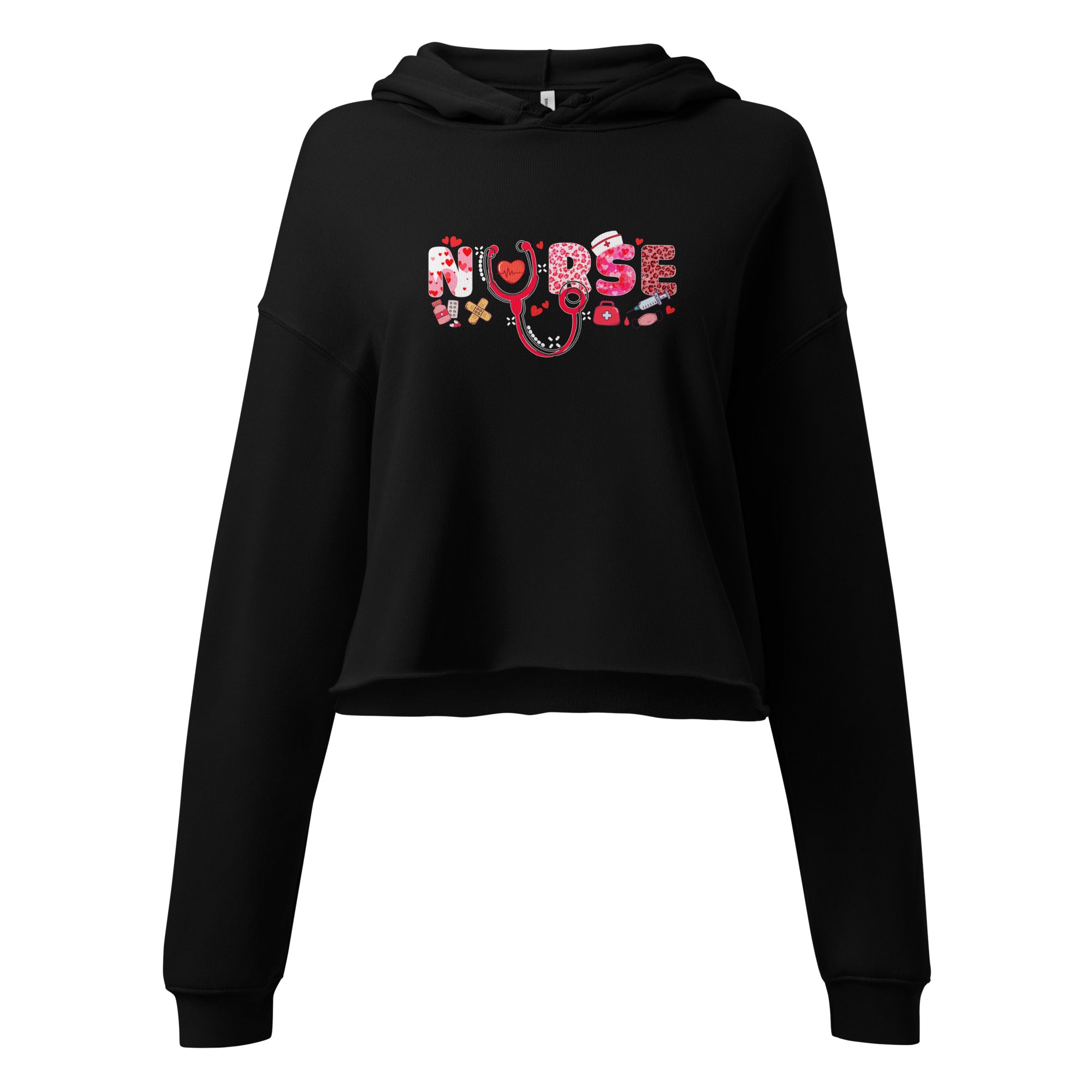 Nurse Valentine Crop Hoodie