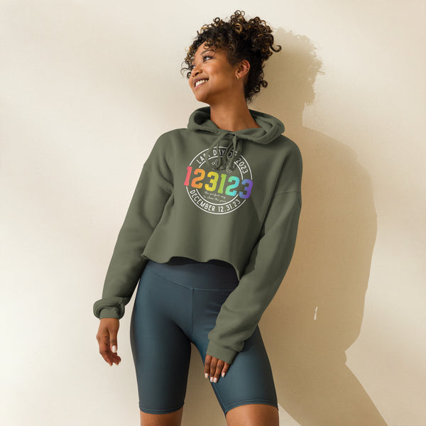 123123 Last Day of 2023 Crop Hoodie