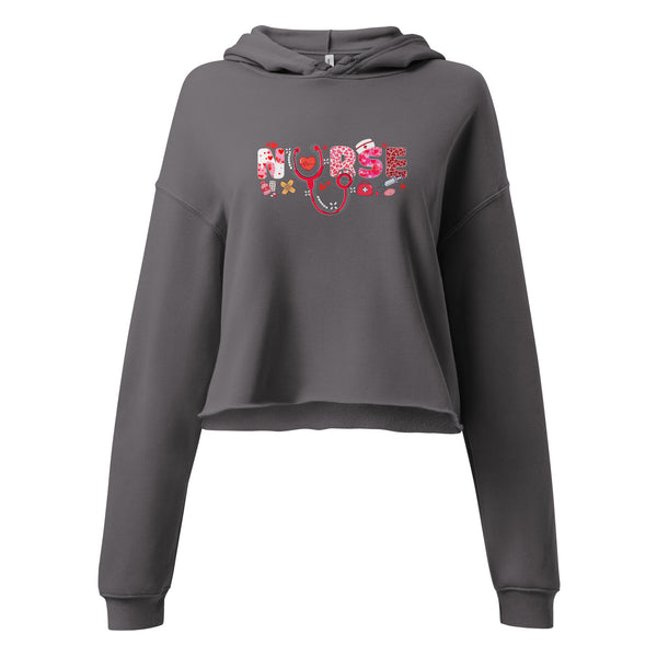 Nurse Valentine Crop Hoodie