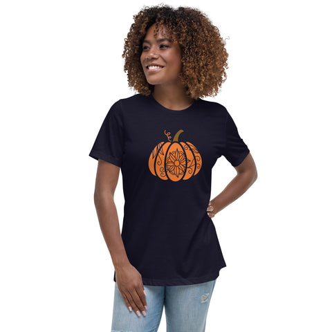 Flower Pumpkin Women's Relaxed T-Shirt