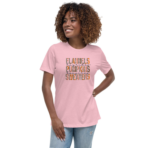 Flannels Pumpkins Women's Relaxed T-Shirt