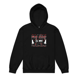My Dog is my Valentine Youth heavy blend hoodie