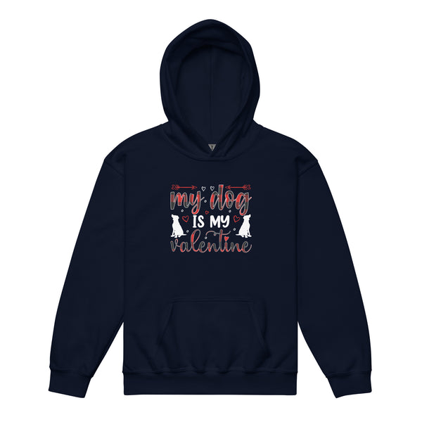 My Dog is my Valentine Youth heavy blend hoodie