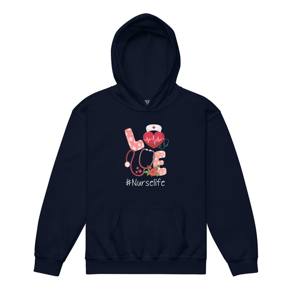 Love Nurse Life Valentine Youth heavy blend hoodie