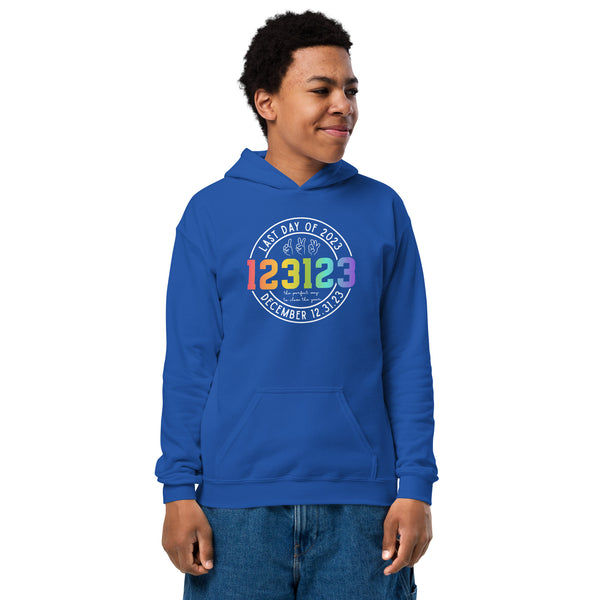 123123 Last Day of 2023 Youth heavy blend hoodie