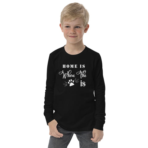 Home is Where The Paw is Youth long sleeve tee