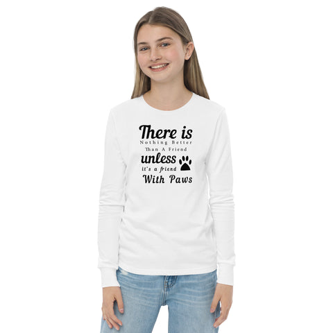 A Friend With Paws Youth long sleeve tee