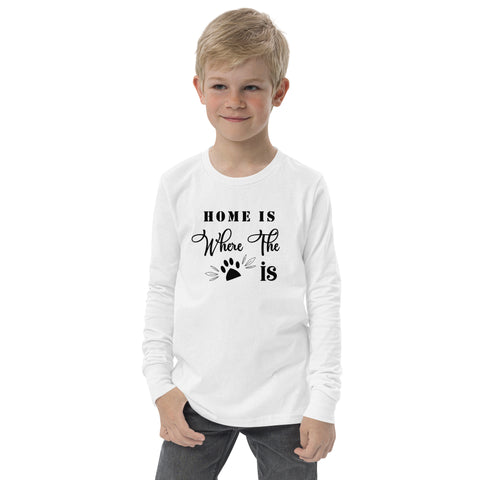Home is Where The Paw is Youth long sleeve tee