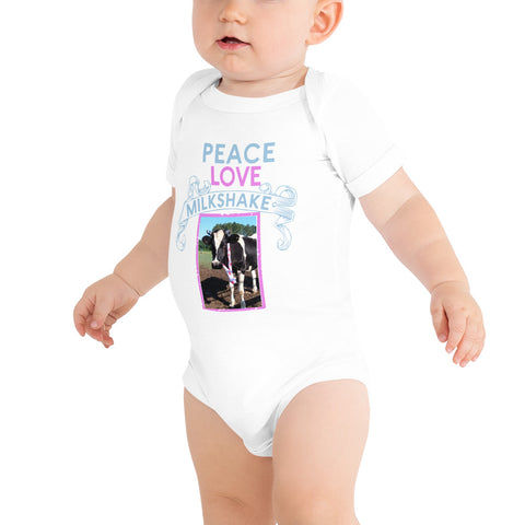 Peace Love Milkshake Baby short sleeve one piece