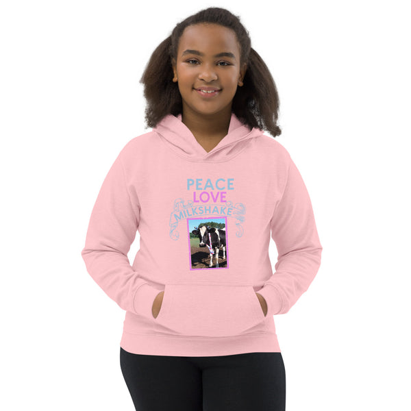 Kids Hoodie Peace Love Milkshake