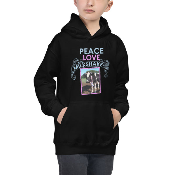 Kids Hoodie Peace Love Milkshake