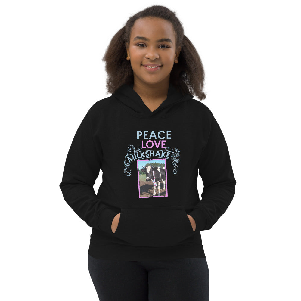 Kids Hoodie Peace Love Milkshake