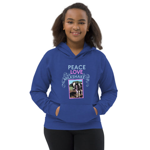 Kids Hoodie Peace Love Milkshake