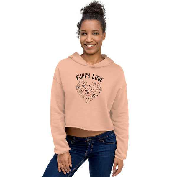 Puppy Love Heart Crop Hoodie