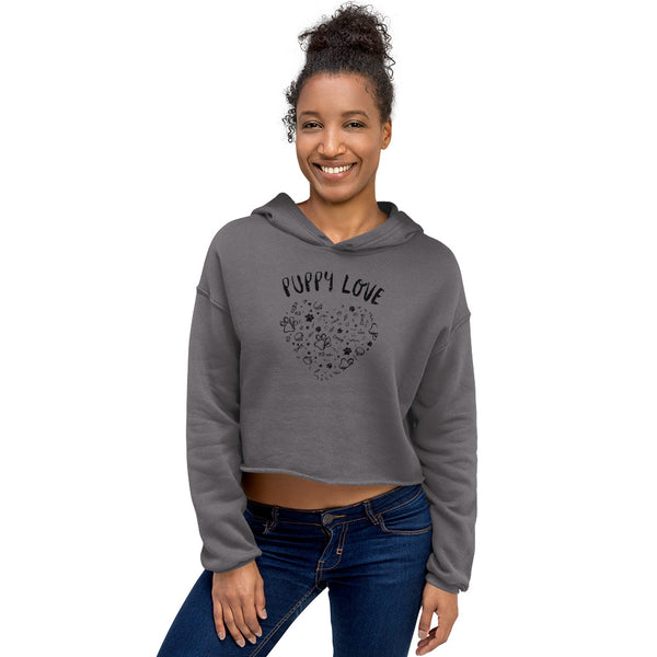 Puppy Love Heart Crop Hoodie